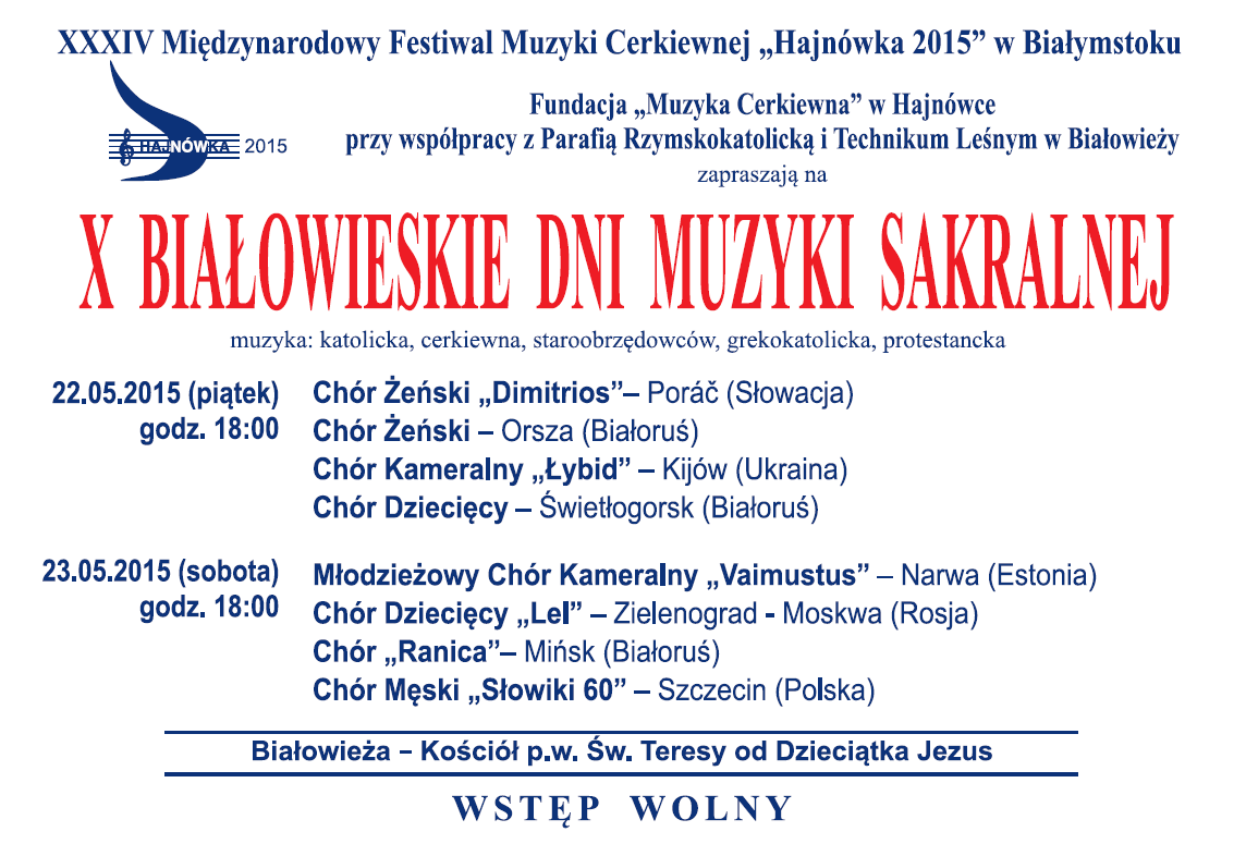 X Białowieskie Dni muzyki Sakralnej